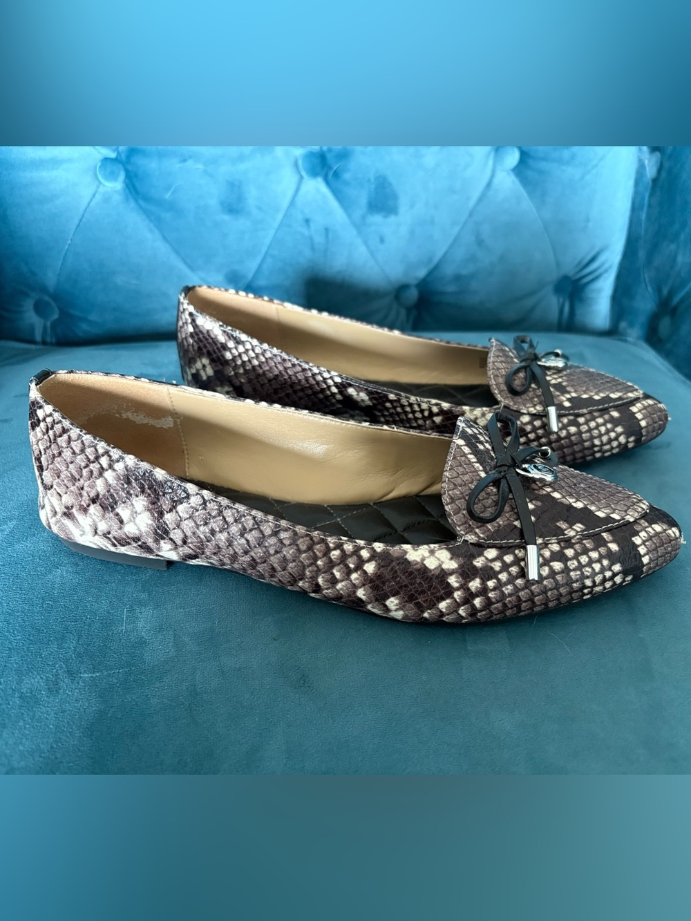 Michael Kors snake print flats, size 8